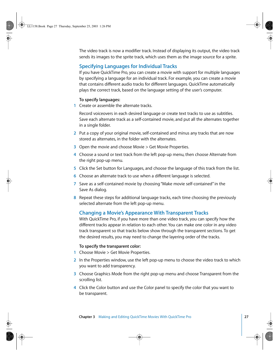 Specifying languages for individual tracks | Apple QuickTime 6.4 User Manual | Page 27 / 50