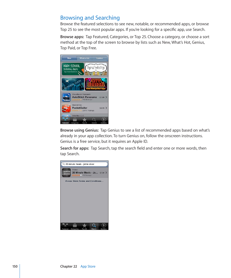 Browsing and searching, 150 browsing and searching | Apple iPod touch iOS 4.3 User Manual | Page 150 / 230