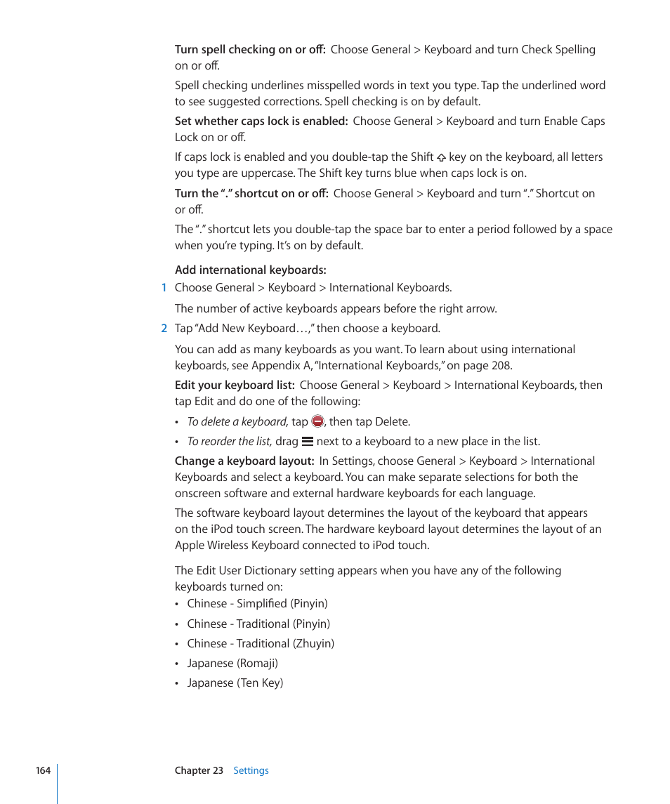 Apple iPod touch iOS 4.3 User Manual | Page 164 / 230