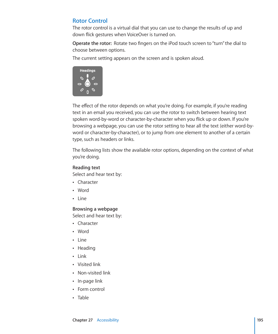 Rotor control | Apple iPod touch iOS 4.3 User Manual | Page 195 / 230