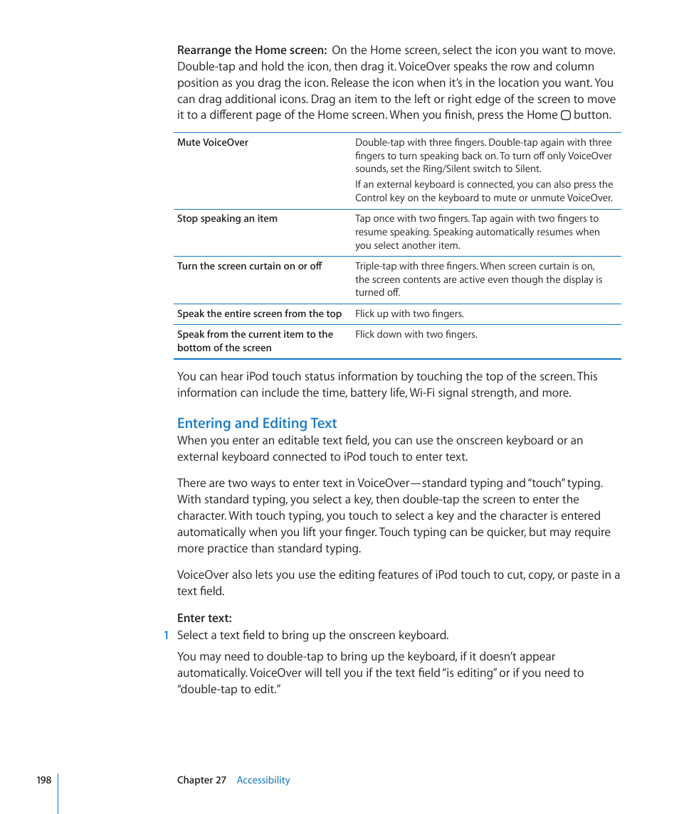 Entering and editing text | Apple iPod touch iOS 4.3 User Manual | Page 198 / 230