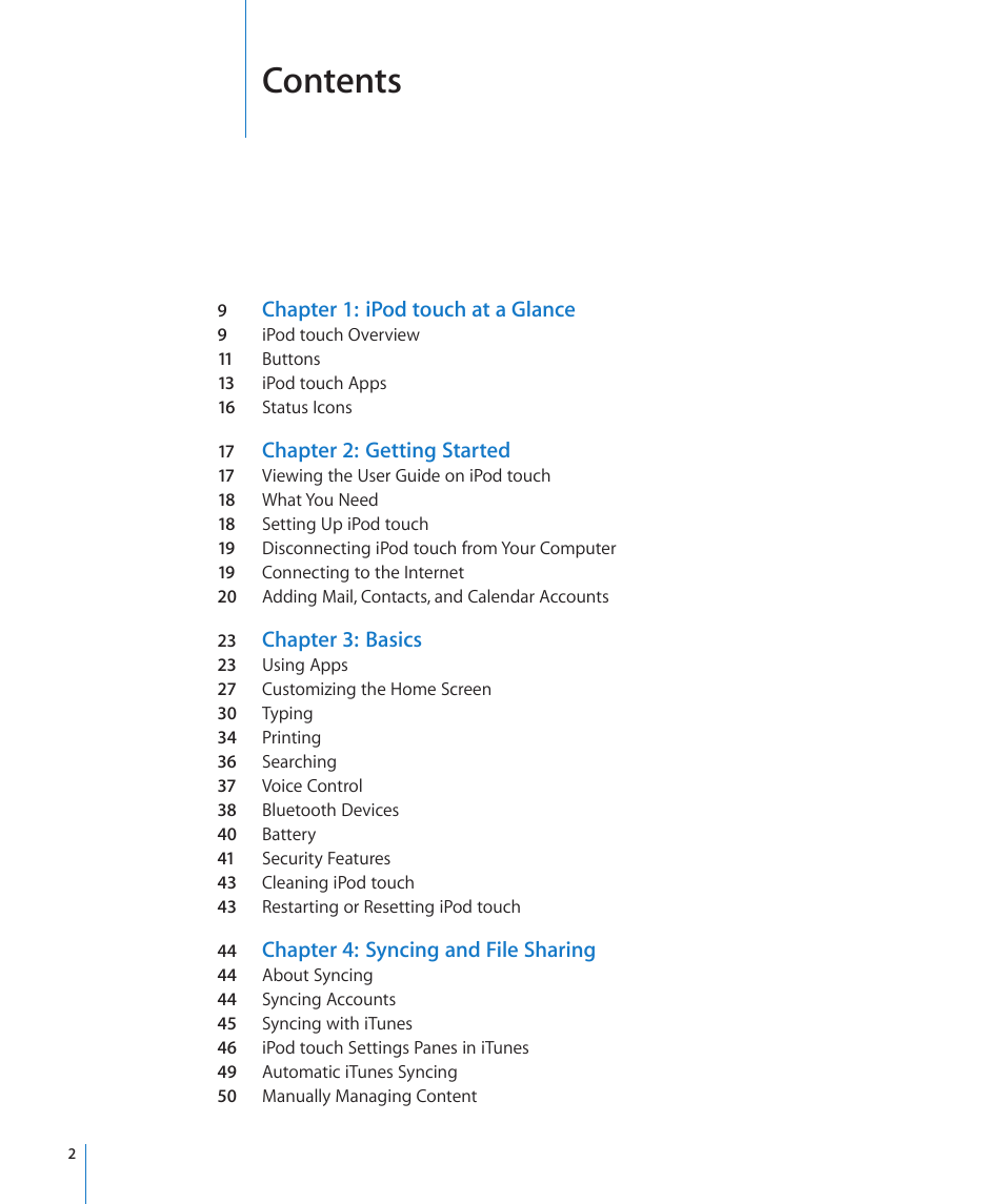 Apple iPod touch iOS 4.3 User Manual | Page 2 / 230