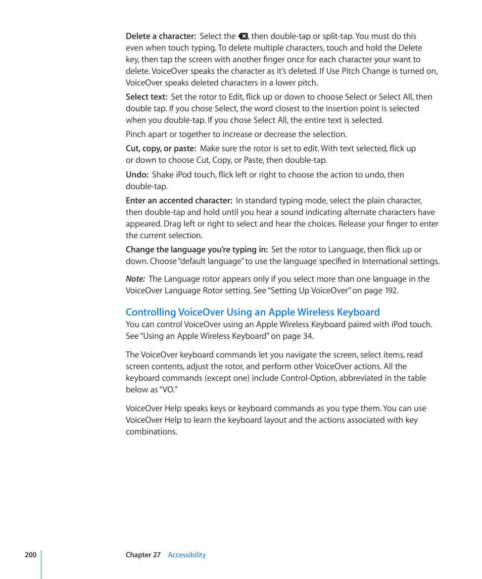 Apple iPod touch iOS 4.3 User Manual | Page 200 / 230