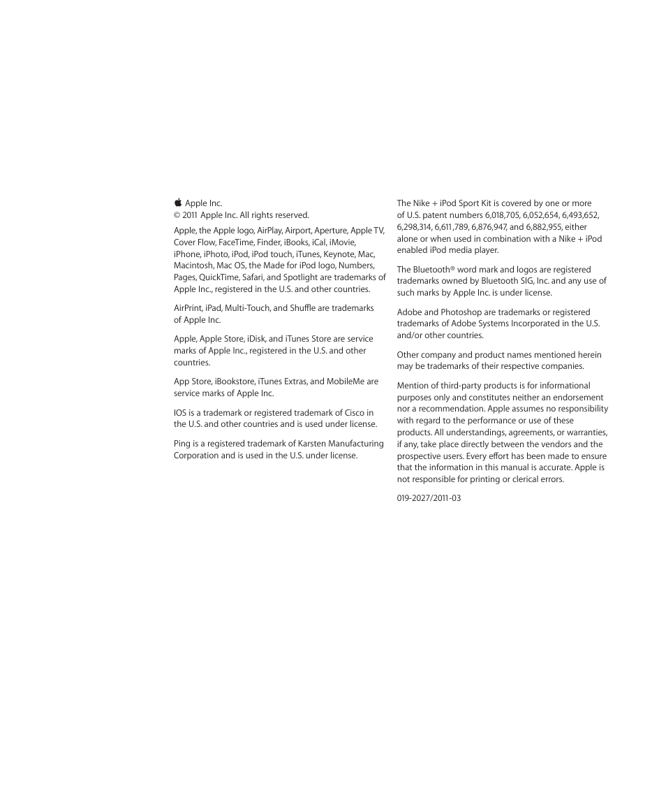 Apple iPod touch iOS 4.3 User Manual | Page 230 / 230