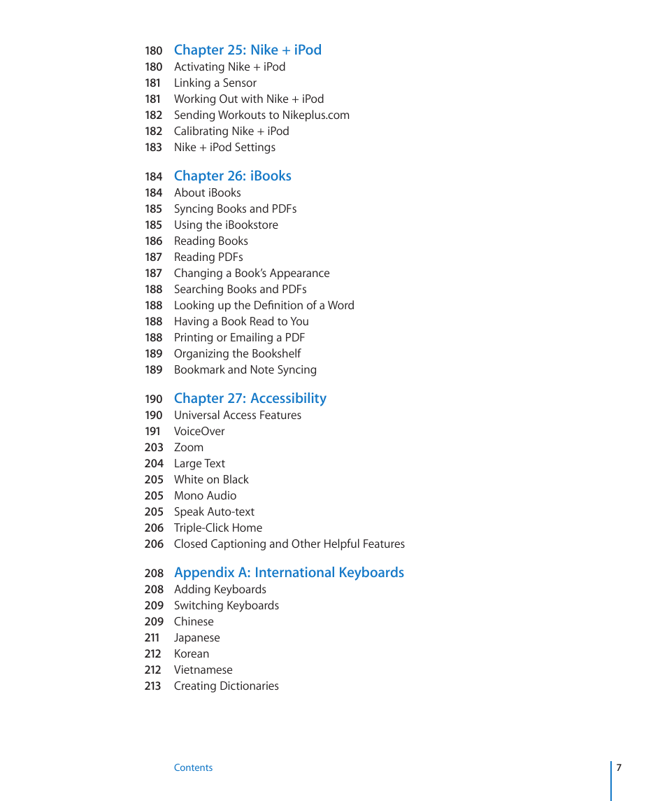 Apple iPod touch iOS 4.3 User Manual | Page 7 / 230