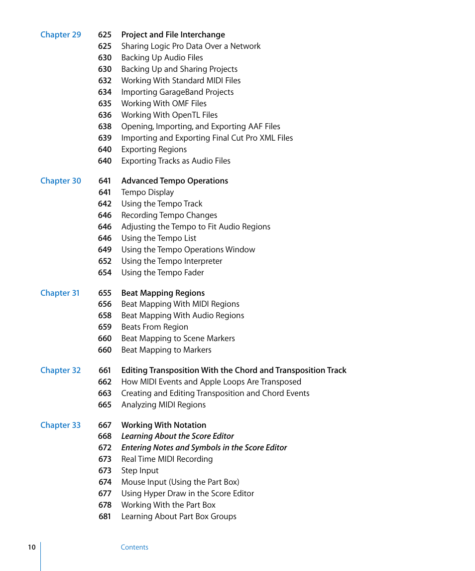 Apple Logic Pro 8 User Manual | Page 10 / 1030