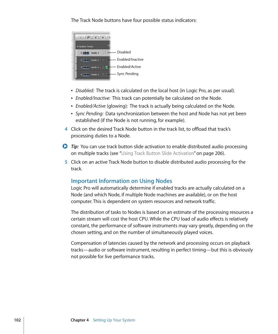 Important information on using nodes | Apple Logic Pro 8 User Manual | Page 102 / 1030