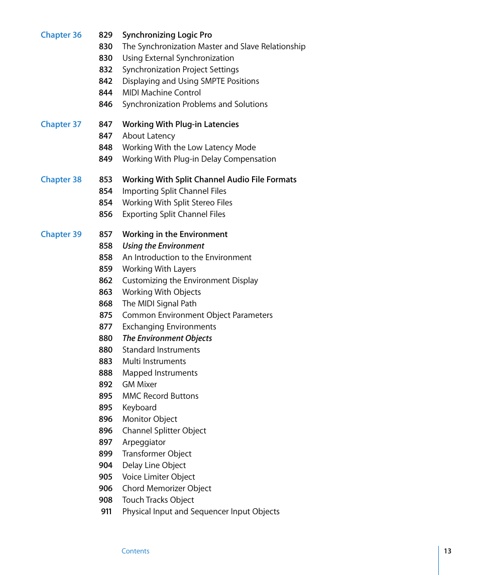 Apple Logic Pro 8 User Manual | Page 13 / 1030