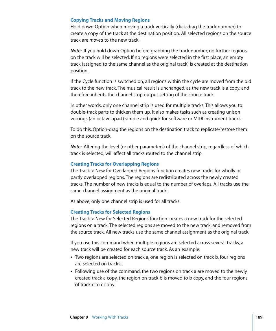 Please see, Copying tracks and moving regions | Apple Logic Pro 8 User Manual | Page 189 / 1030