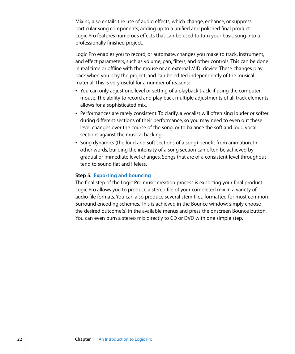 Apple Logic Pro 8 User Manual | Page 22 / 1030