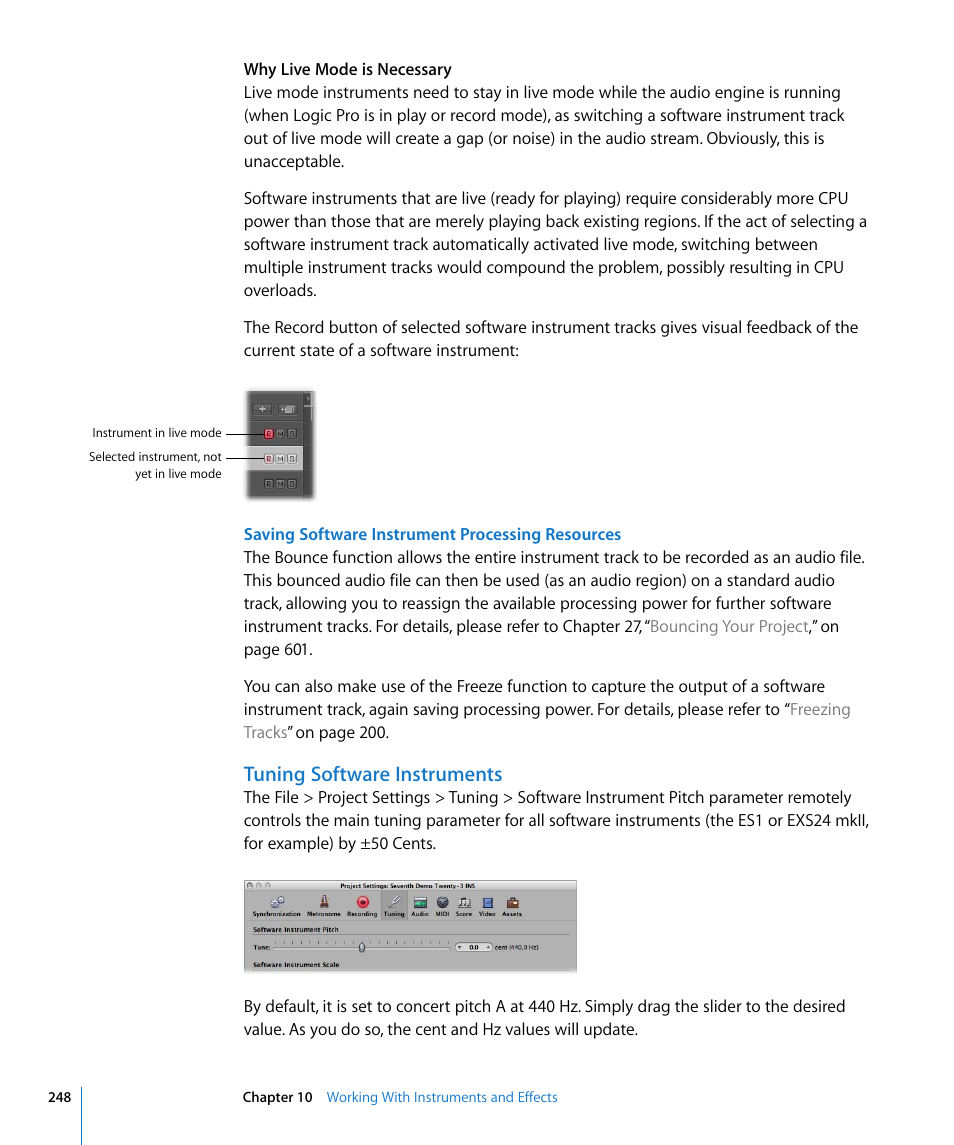 Tuning software instruments | Apple Logic Pro 8 User Manual | Page 248 / 1030