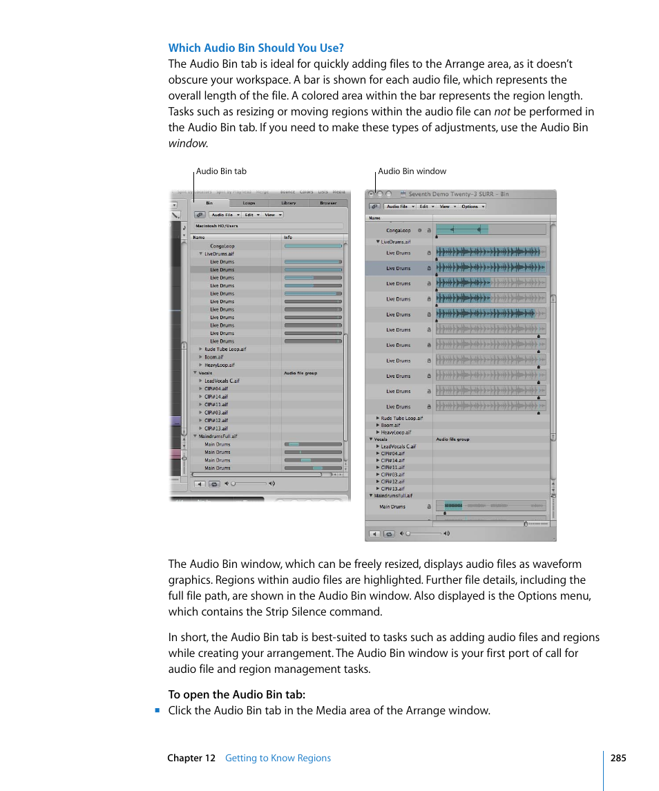 Apple Logic Pro 8 User Manual | Page 285 / 1030