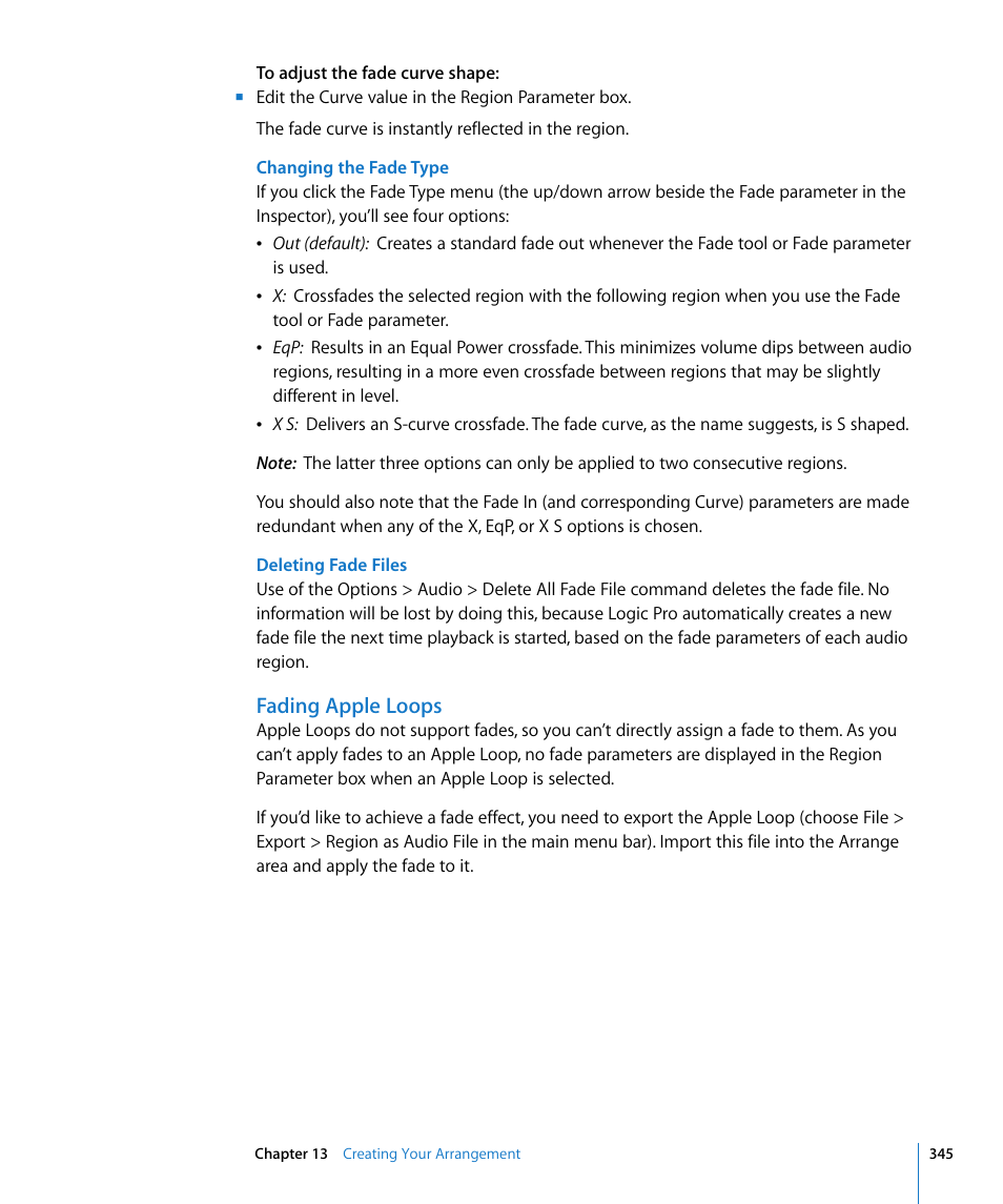 Fading apple loops | Apple Logic Pro 8 User Manual | Page 345 / 1030