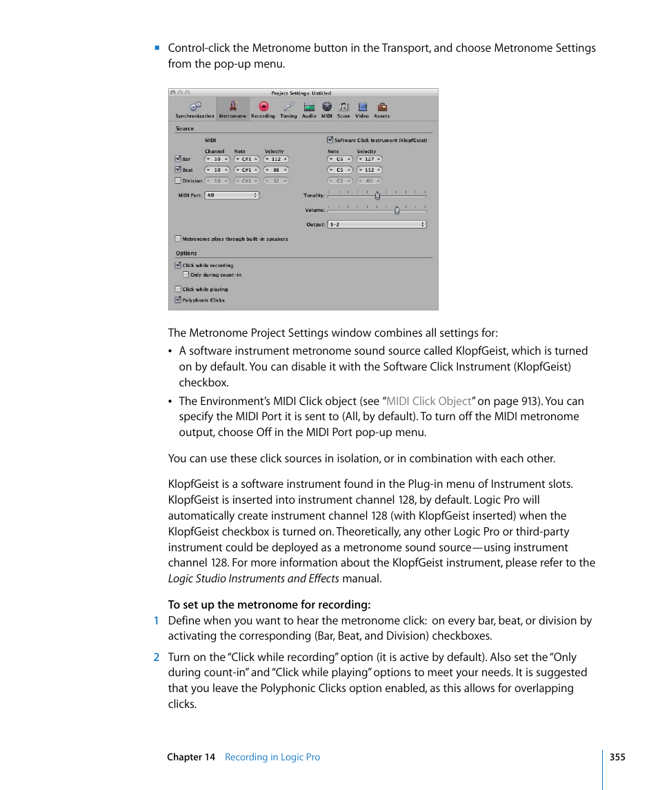 Apple Logic Pro 8 User Manual | Page 355 / 1030