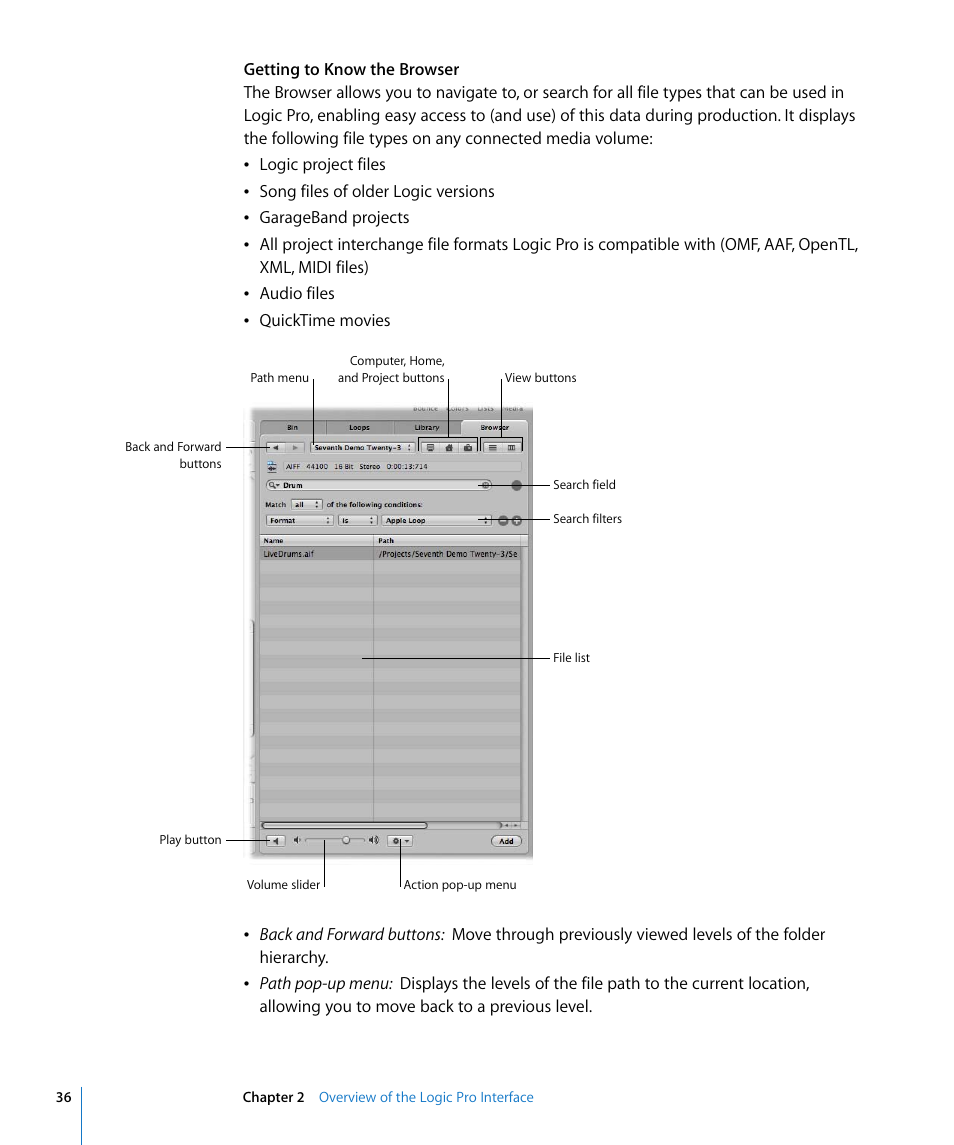 Apple Logic Pro 8 User Manual | Page 36 / 1030
