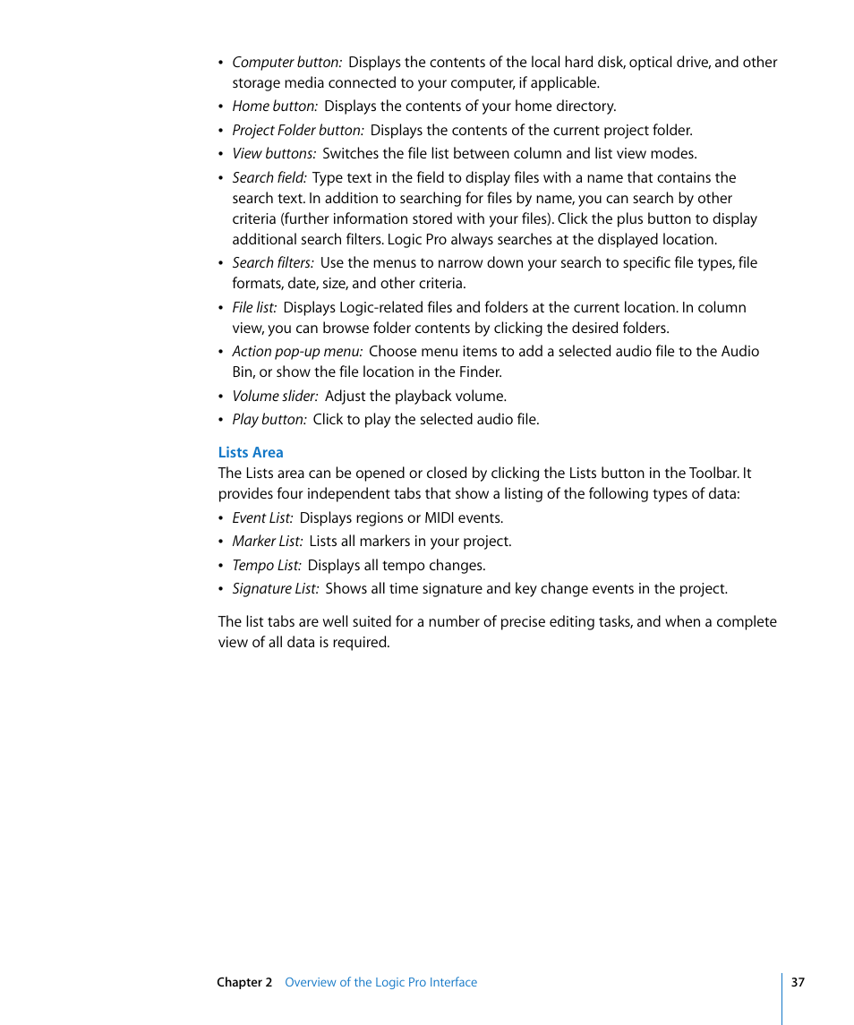 Apple Logic Pro 8 User Manual | Page 37 / 1030