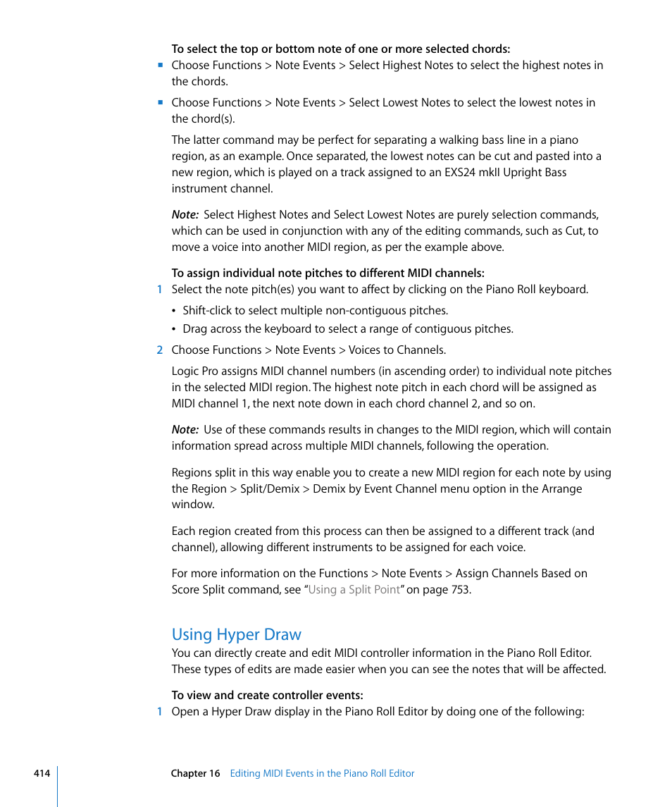 Using hyper draw | Apple Logic Pro 8 User Manual | Page 414 / 1030