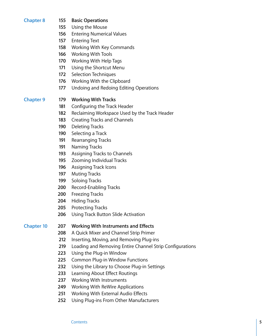 Apple Logic Pro 8 User Manual | Page 5 / 1030