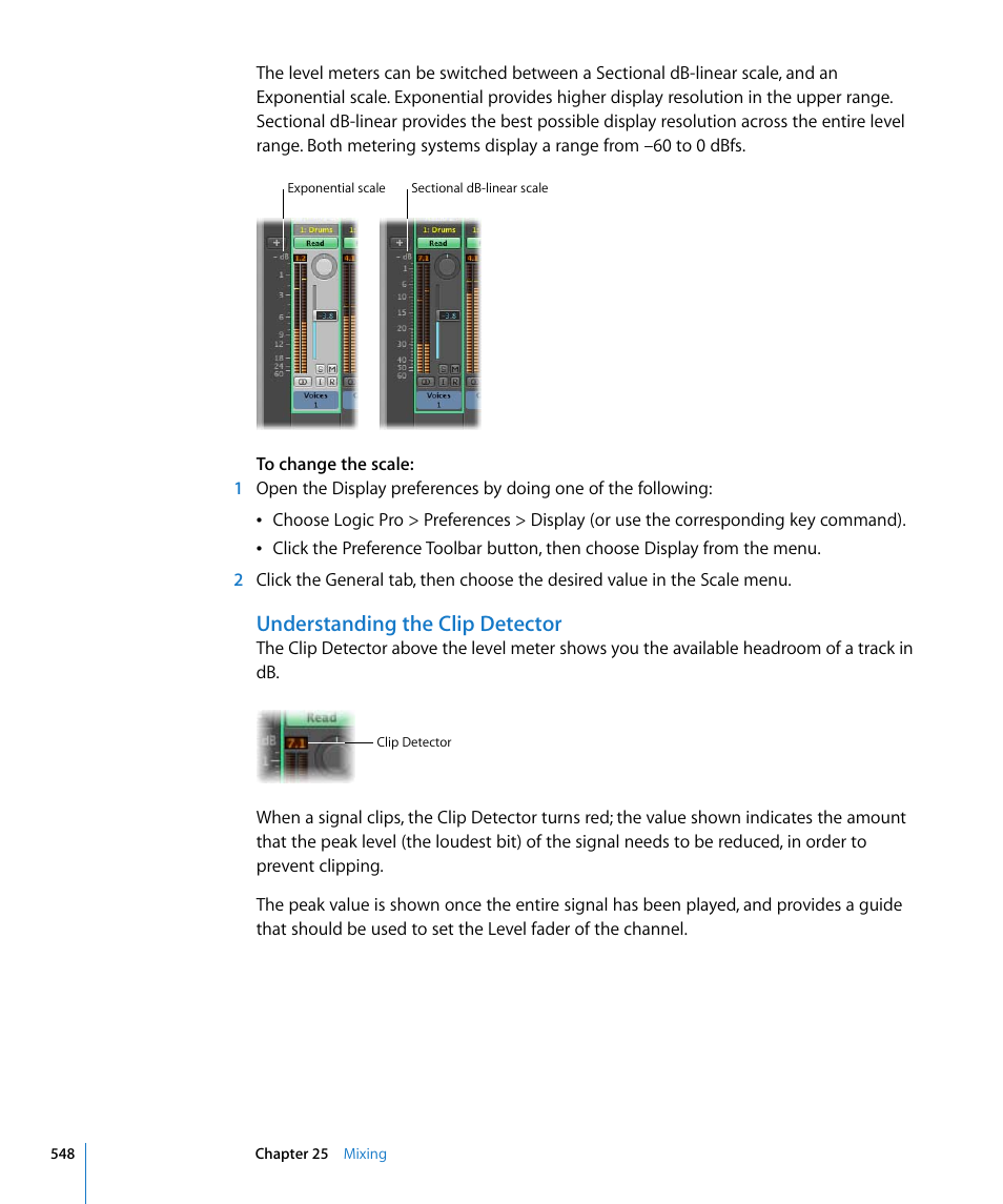 Understanding the clip detector, Ommended (see, Understanding the clip | Detector | Apple Logic Pro 8 User Manual | Page 548 / 1030