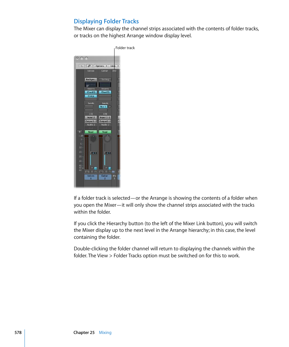 Displaying folder tracks | Apple Logic Pro 8 User Manual | Page 578 / 1030