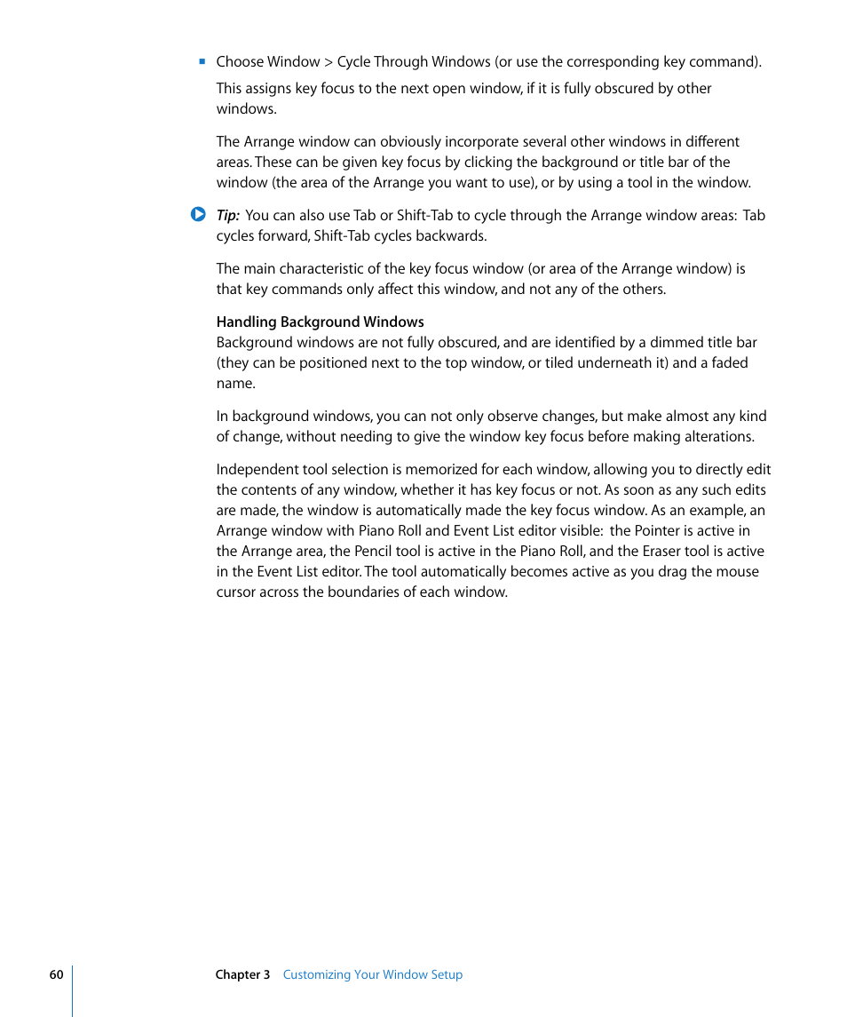Apple Logic Pro 8 User Manual | Page 60 / 1030