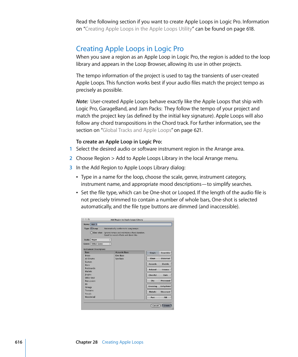 Creating apple loops in logic pro | Apple Logic Pro 8 User Manual | Page 616 / 1030