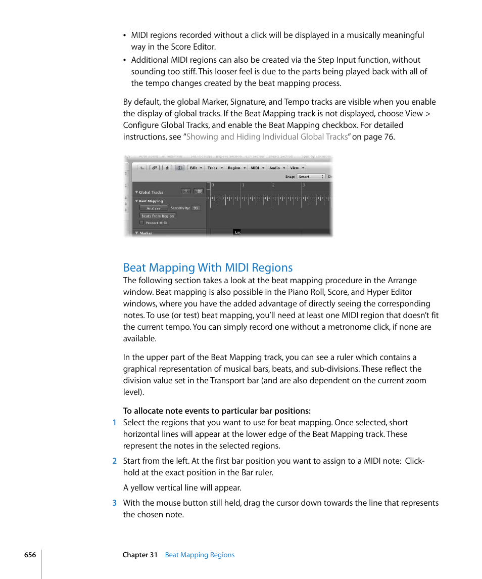Beat mapping with midi regions | Apple Logic Pro 8 User Manual | Page 656 / 1030