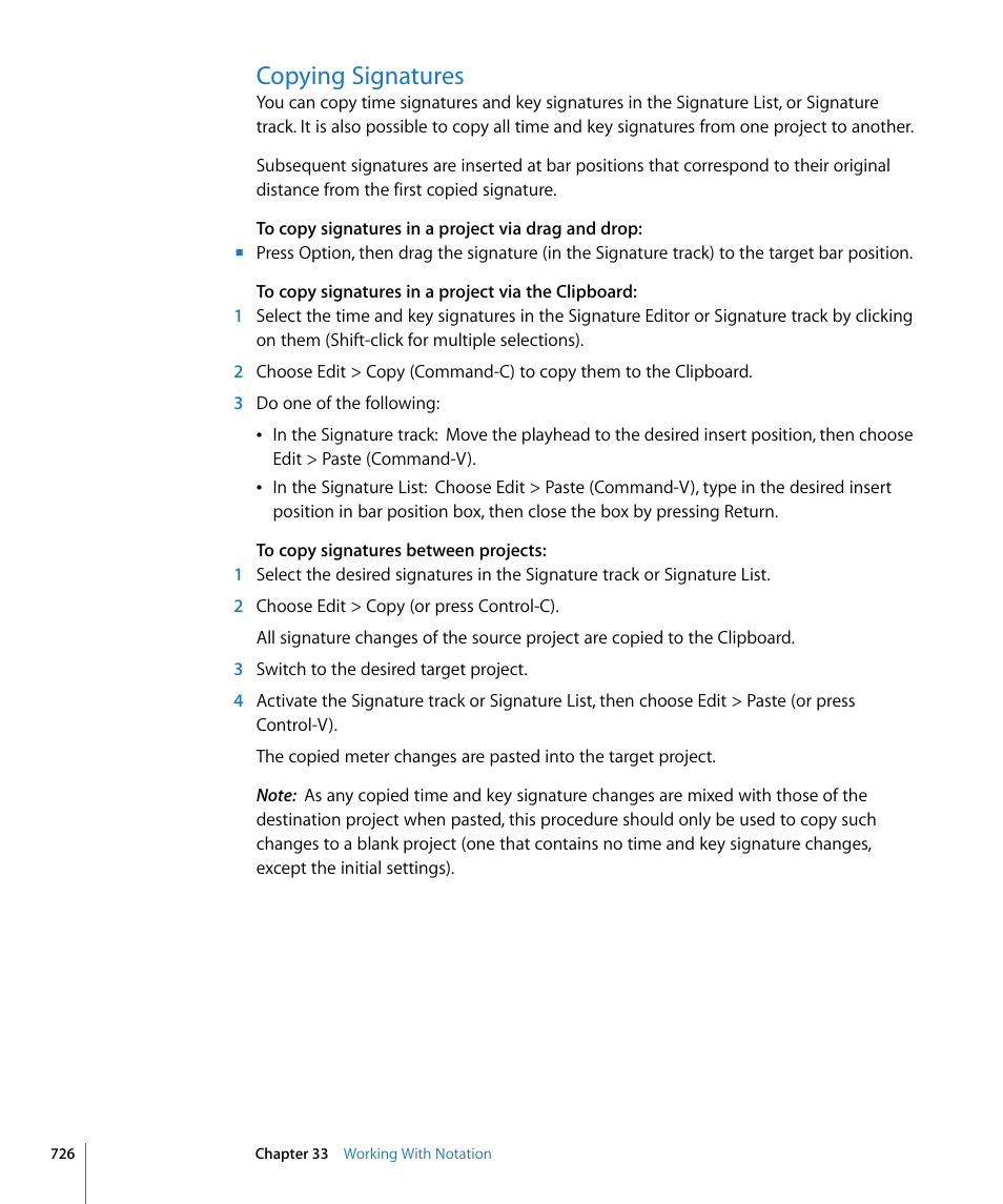 Copying signatures | Apple Logic Pro 8 User Manual | Page 726 / 1030