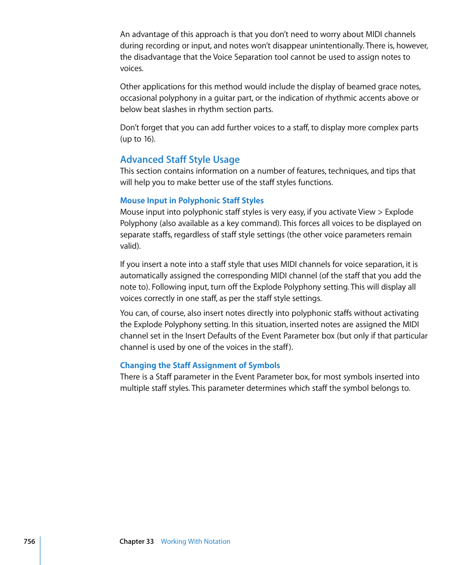 Advanced staff style usage | Apple Logic Pro 8 User Manual | Page 756 / 1030