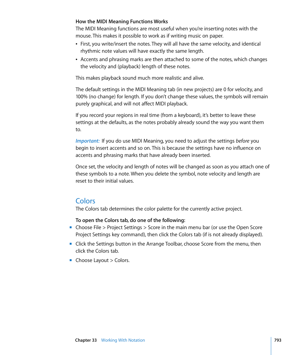 Colors, Ormation see | Apple Logic Pro 8 User Manual | Page 793 / 1030