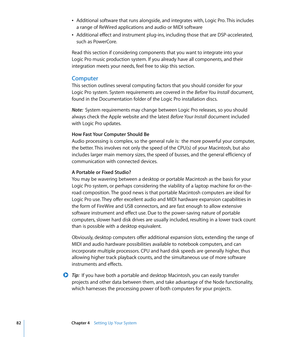 Computer | Apple Logic Pro 8 User Manual | Page 82 / 1030