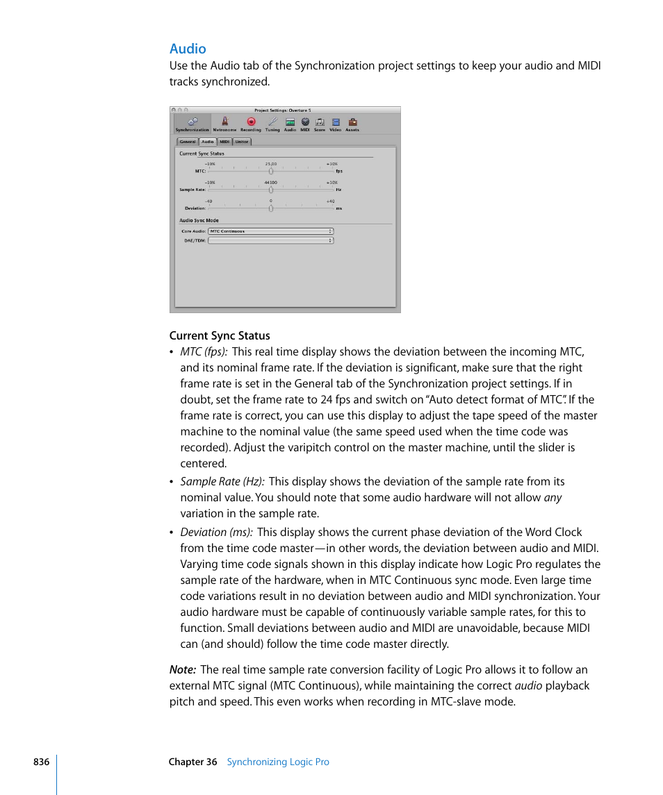 Audio | Apple Logic Pro 8 User Manual | Page 836 / 1030
