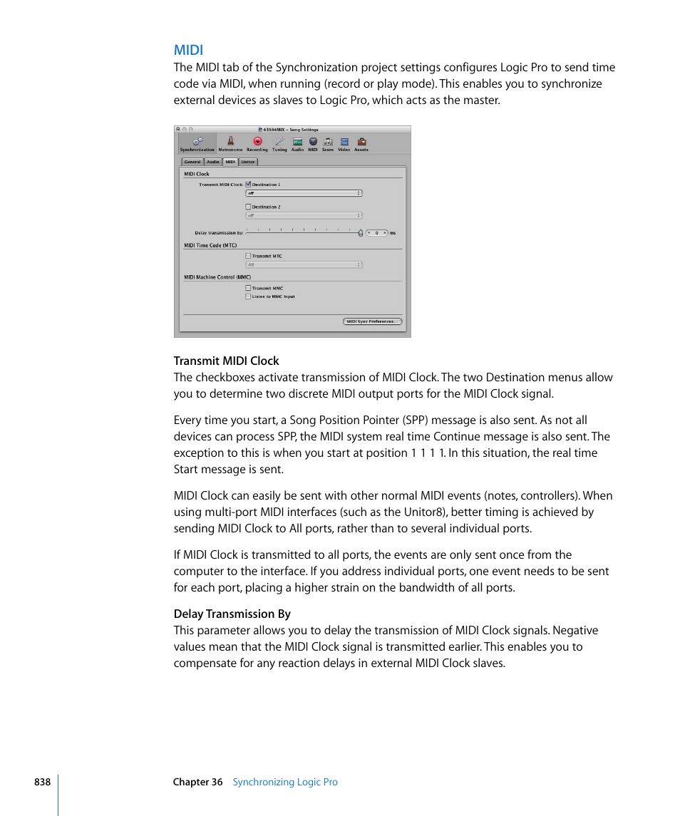 Midi | Apple Logic Pro 8 User Manual | Page 838 / 1030