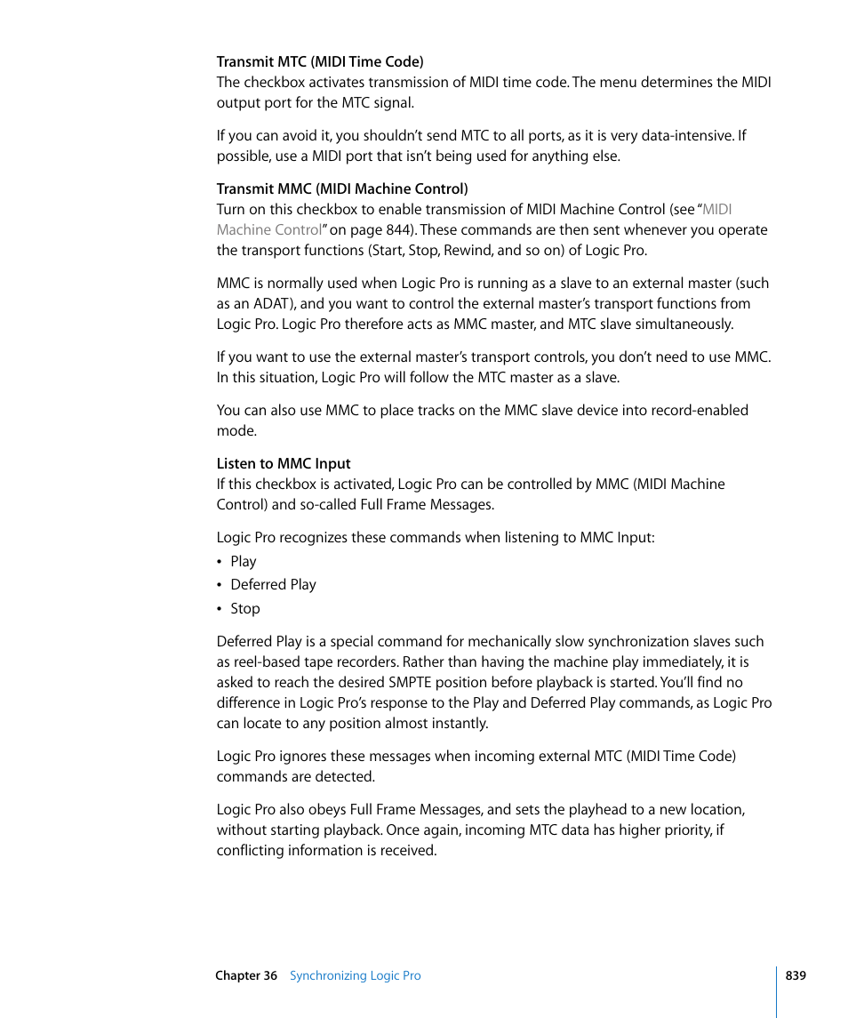Apple Logic Pro 8 User Manual | Page 839 / 1030
