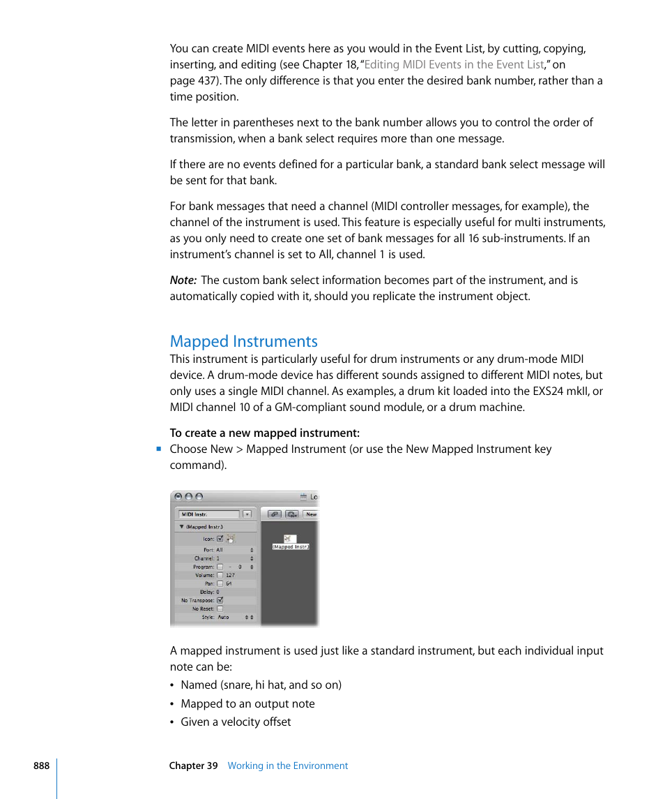 Mapped instruments, Mapped, Instruments | T (see | Apple Logic Pro 8 User Manual | Page 888 / 1030