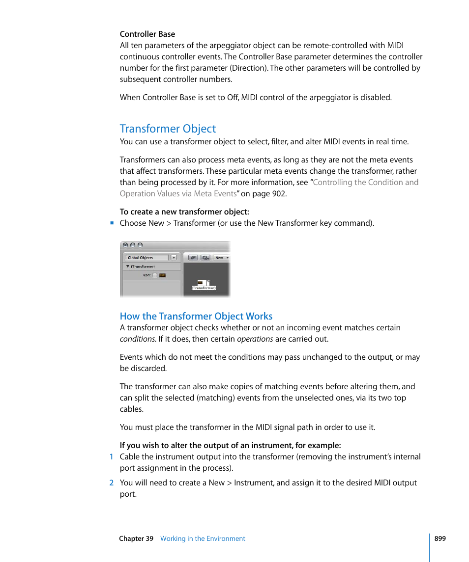 Transformer object, How the transformer object works | Apple Logic Pro 8 User Manual | Page 899 / 1030