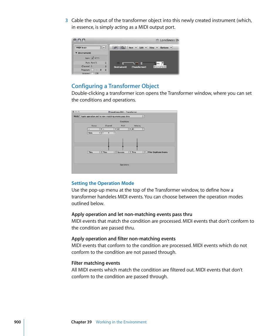 Configuring a transformer object | Apple Logic Pro 8 User Manual | Page 900 / 1030