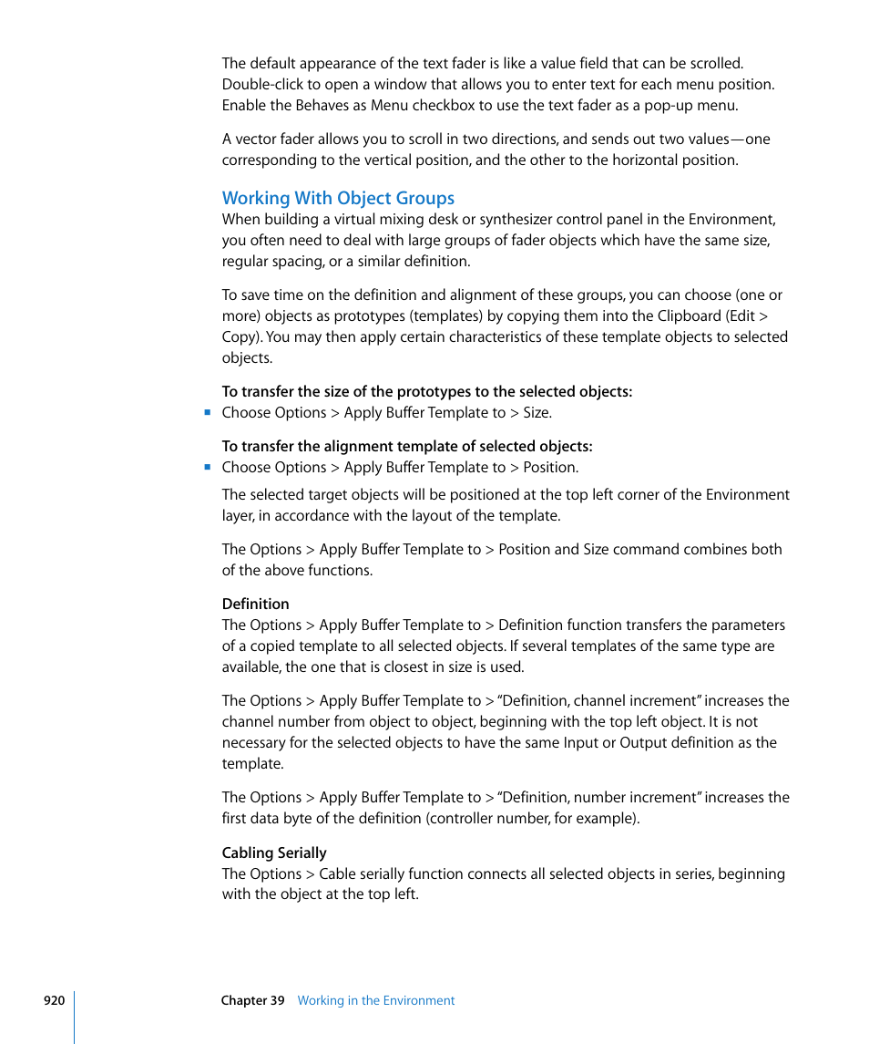 Working with object groups | Apple Logic Pro 8 User Manual | Page 920 / 1030