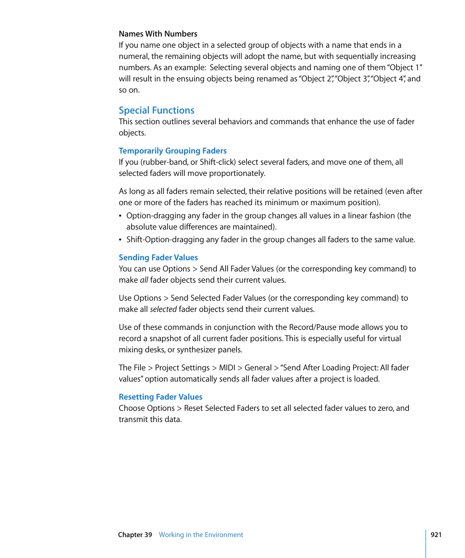 Special functions | Apple Logic Pro 8 User Manual | Page 921 / 1030