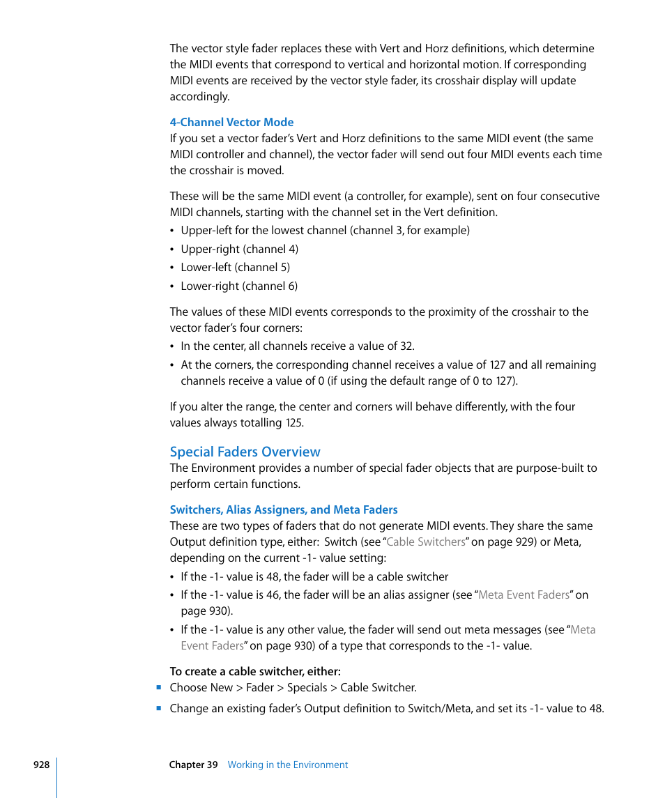 Special faders overview | Apple Logic Pro 8 User Manual | Page 928 / 1030