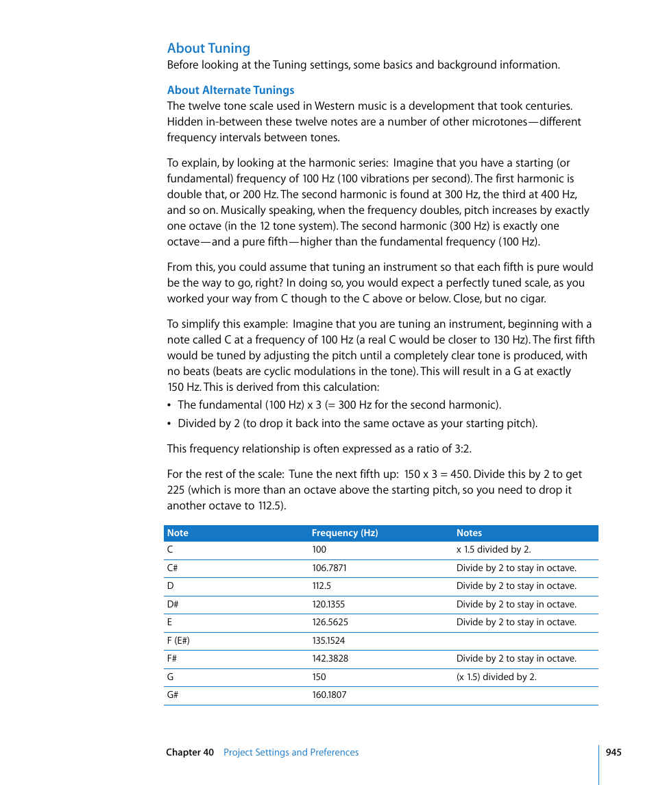 About tuning | Apple Logic Pro 8 User Manual | Page 945 / 1030