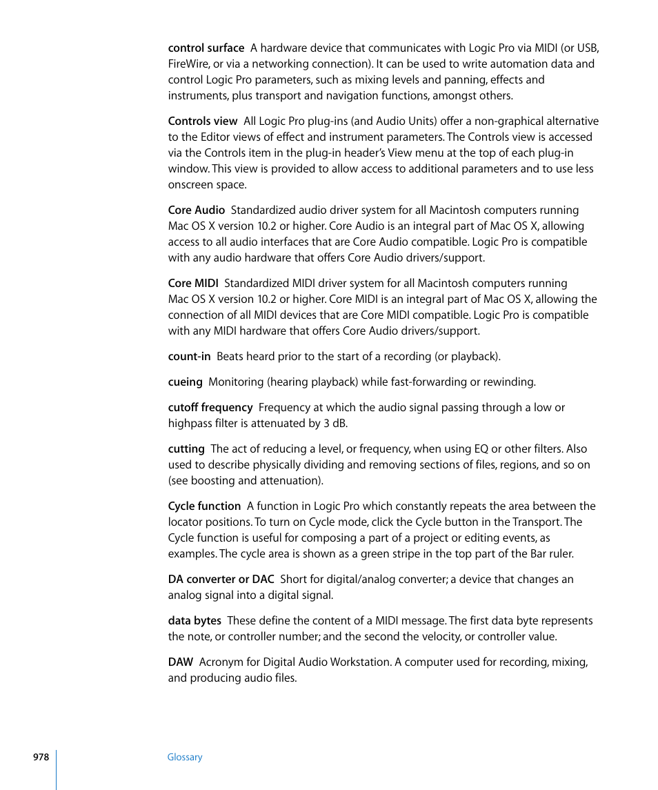 Apple Logic Pro 8 User Manual | Page 978 / 1030