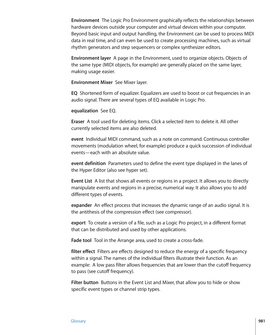 Apple Logic Pro 8 User Manual | Page 981 / 1030
