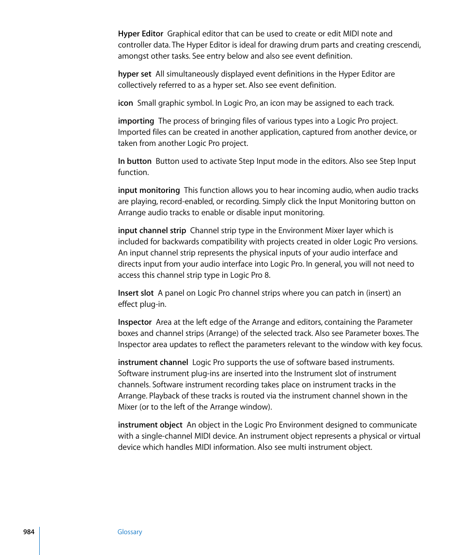 Apple Logic Pro 8 User Manual | Page 984 / 1030