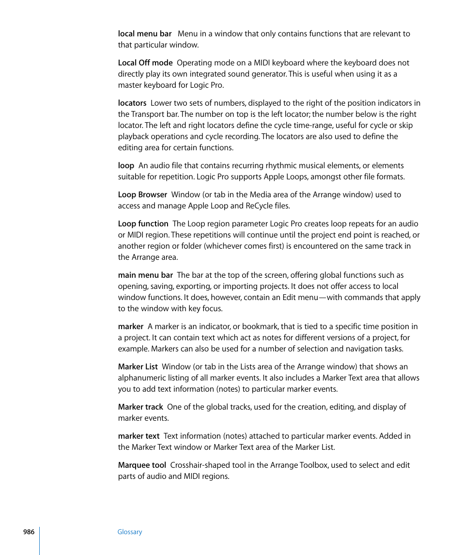 Apple Logic Pro 8 User Manual | Page 986 / 1030