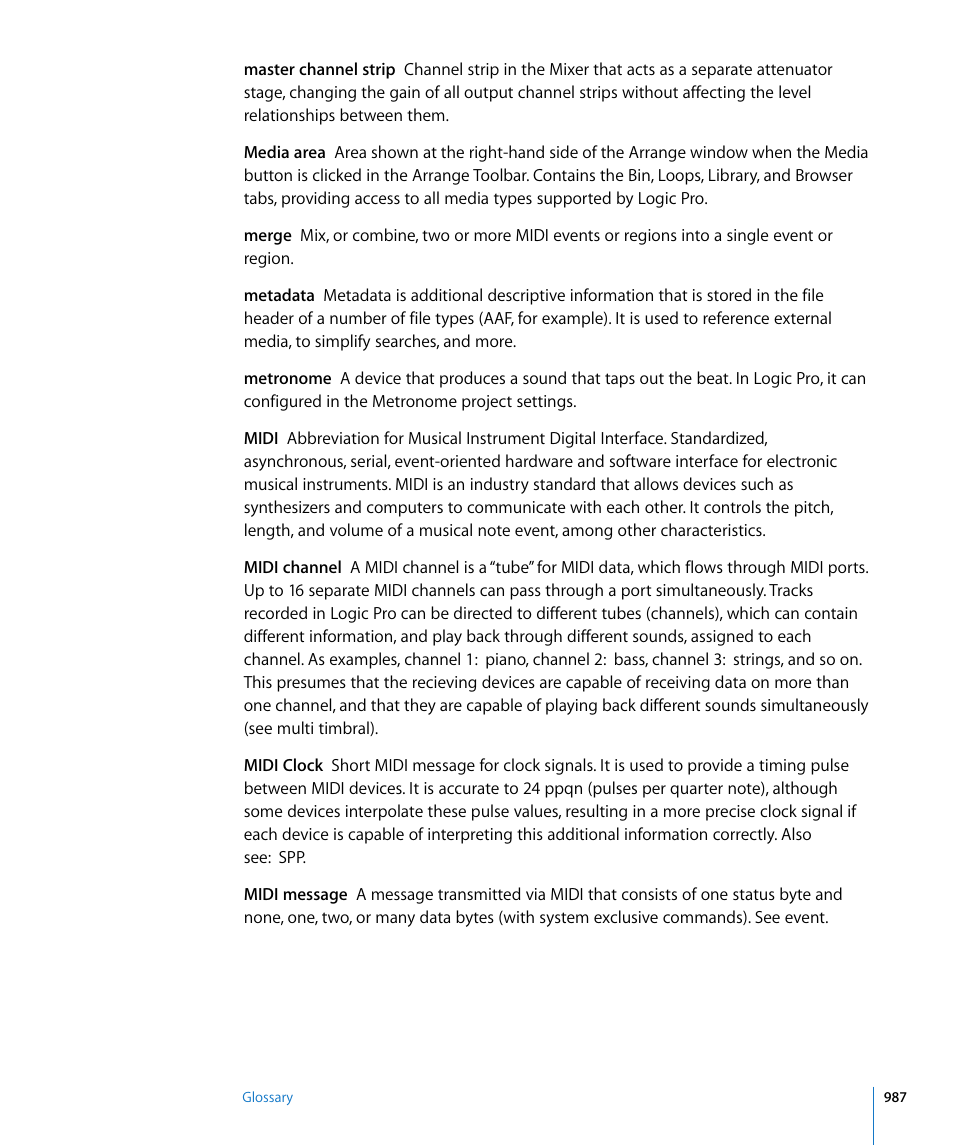 Apple Logic Pro 8 User Manual | Page 987 / 1030