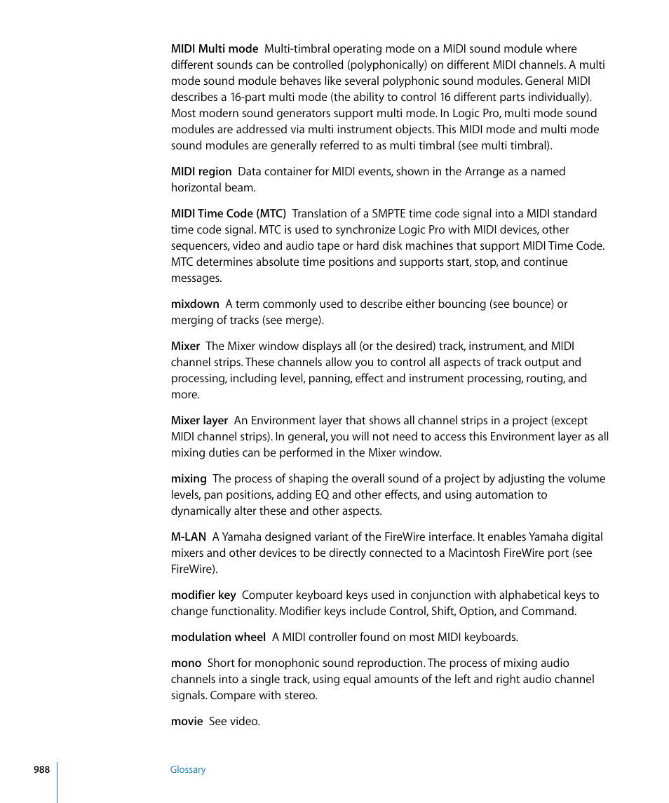 Apple Logic Pro 8 User Manual | Page 988 / 1030