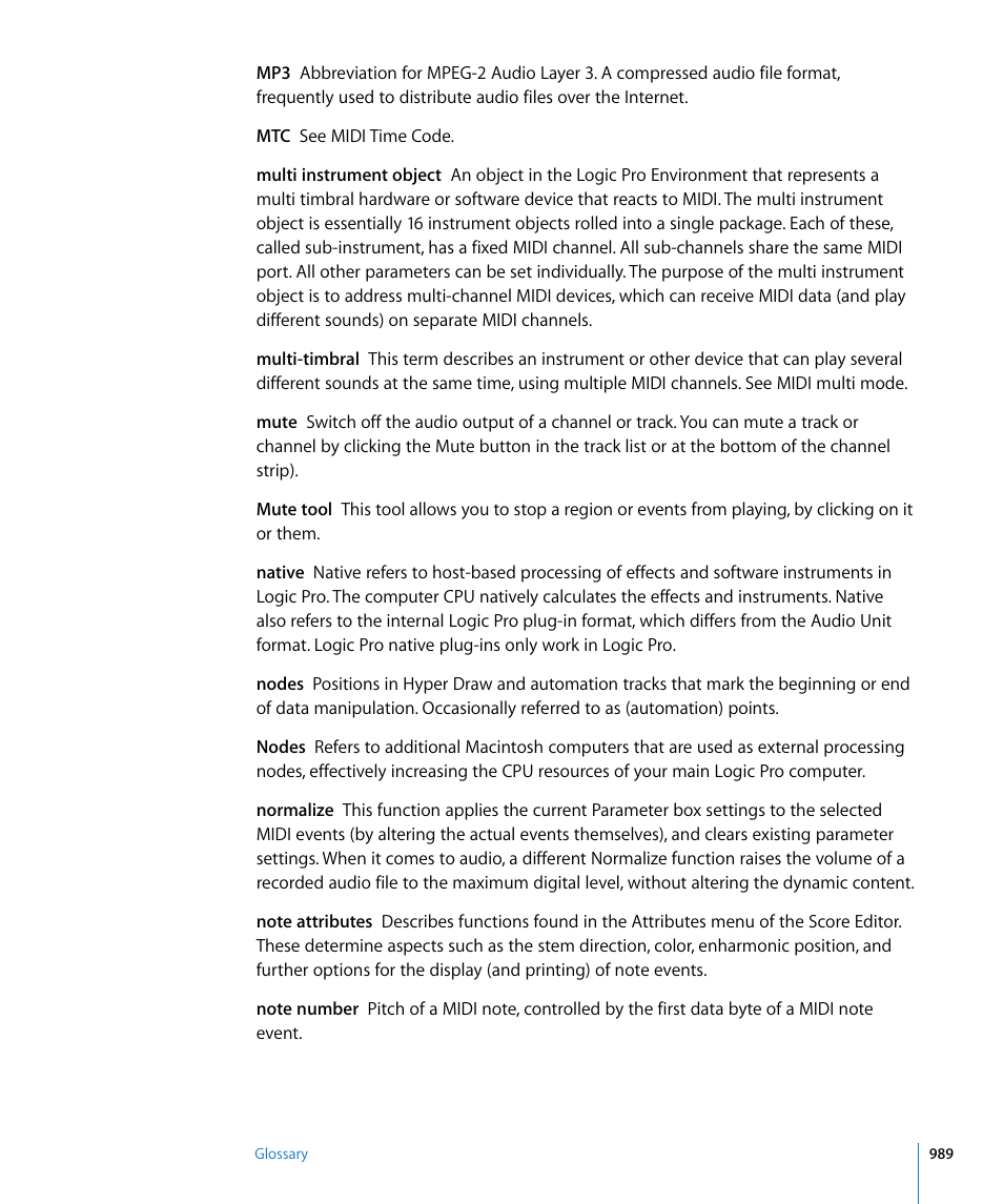 Apple Logic Pro 8 User Manual | Page 989 / 1030