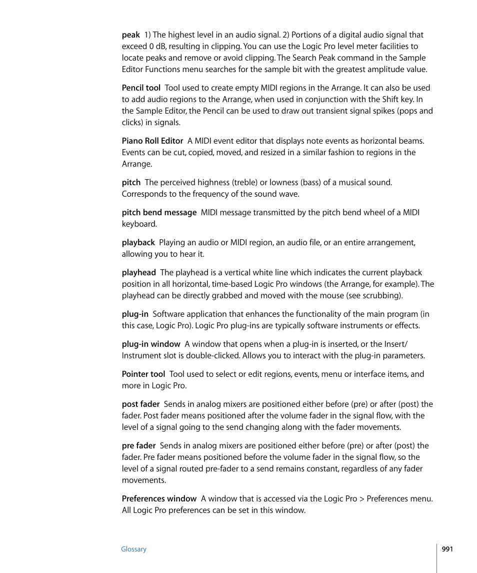 Apple Logic Pro 8 User Manual | Page 991 / 1030