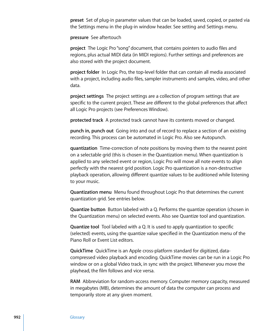 Apple Logic Pro 8 User Manual | Page 992 / 1030